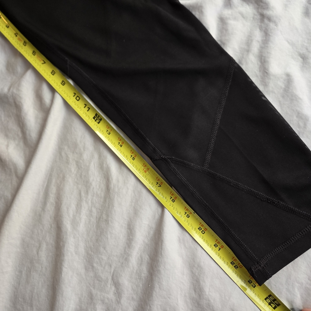 Avia Two Black Moto and Mesh Insert Black Cropped Leggings EB2 - Picture 3 of 10